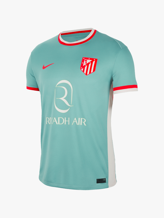 Maillot Extérieur Atlético Madrid 2024/2025, bleu ciel avec bordures rouges et blanches